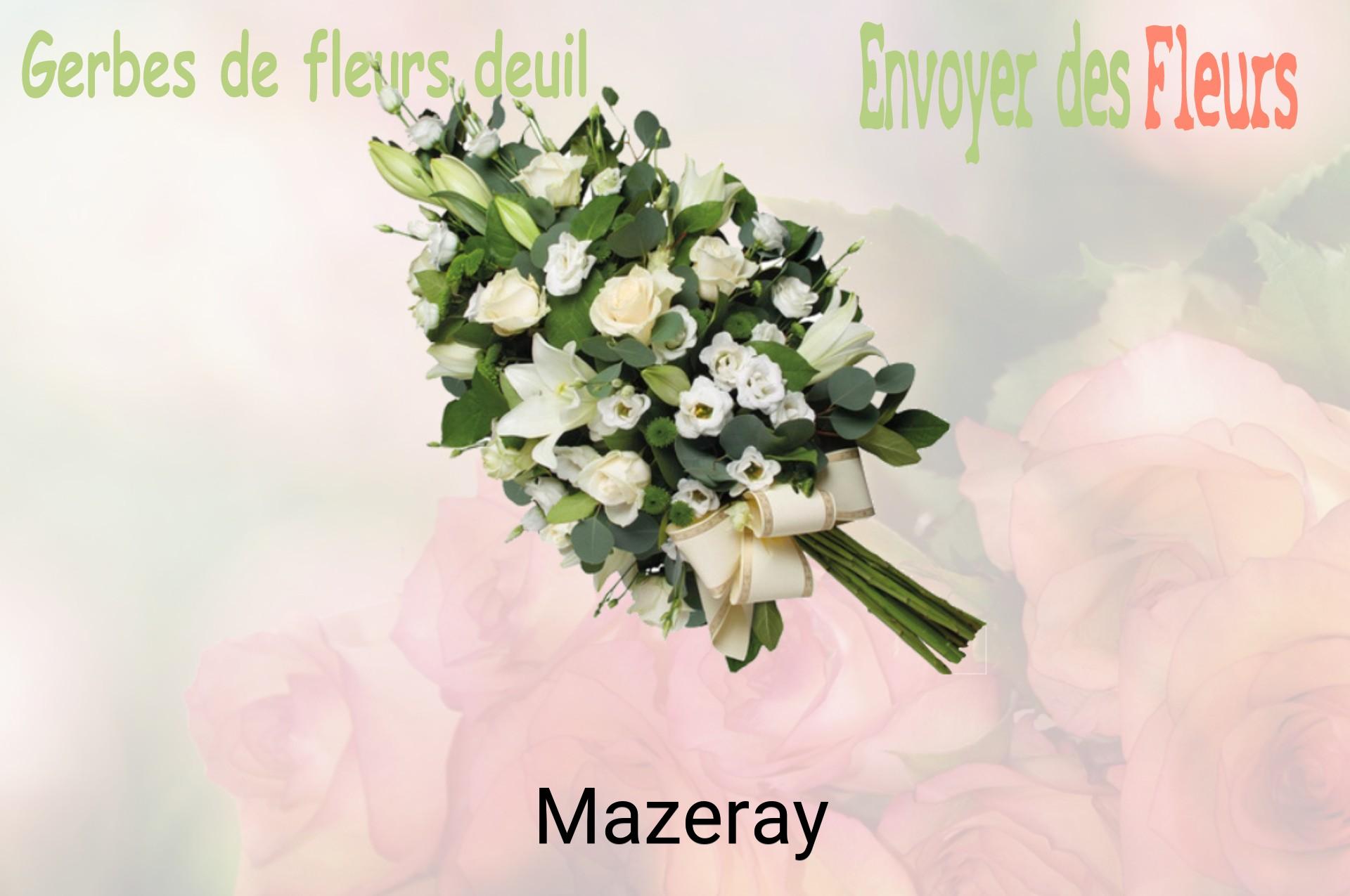 Gerbe de fleurs de deuil livrée à Mazeray